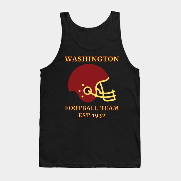 Washington Football Team Est.1932, Washington Football DC Sports Team With Helmet Style Tank Top by WPKs Design & Co